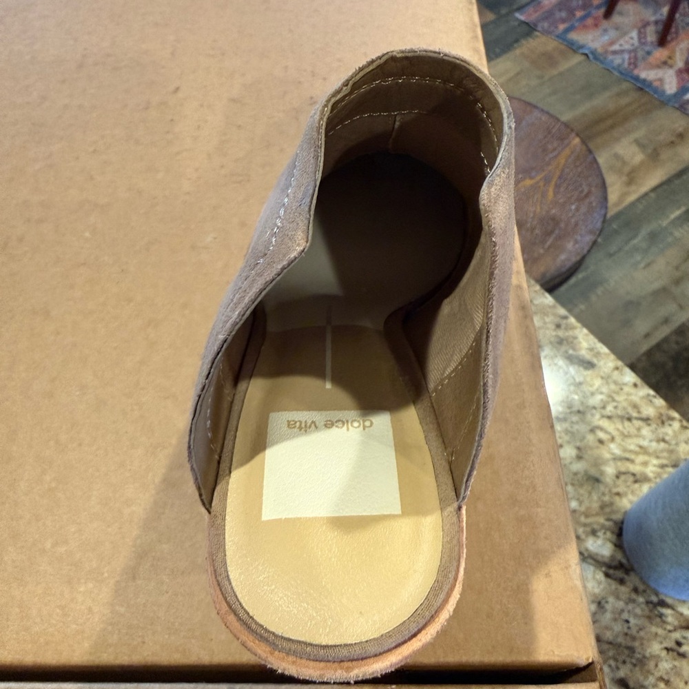 Dolce Vita Taupe Suede Mule Heel - Picture 7 of 7